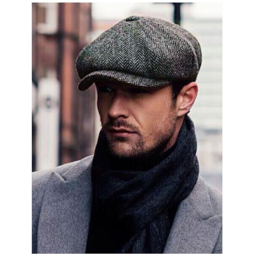 Vintage Kangol Gray Tweed Ripley Newsboy Cap Size Large